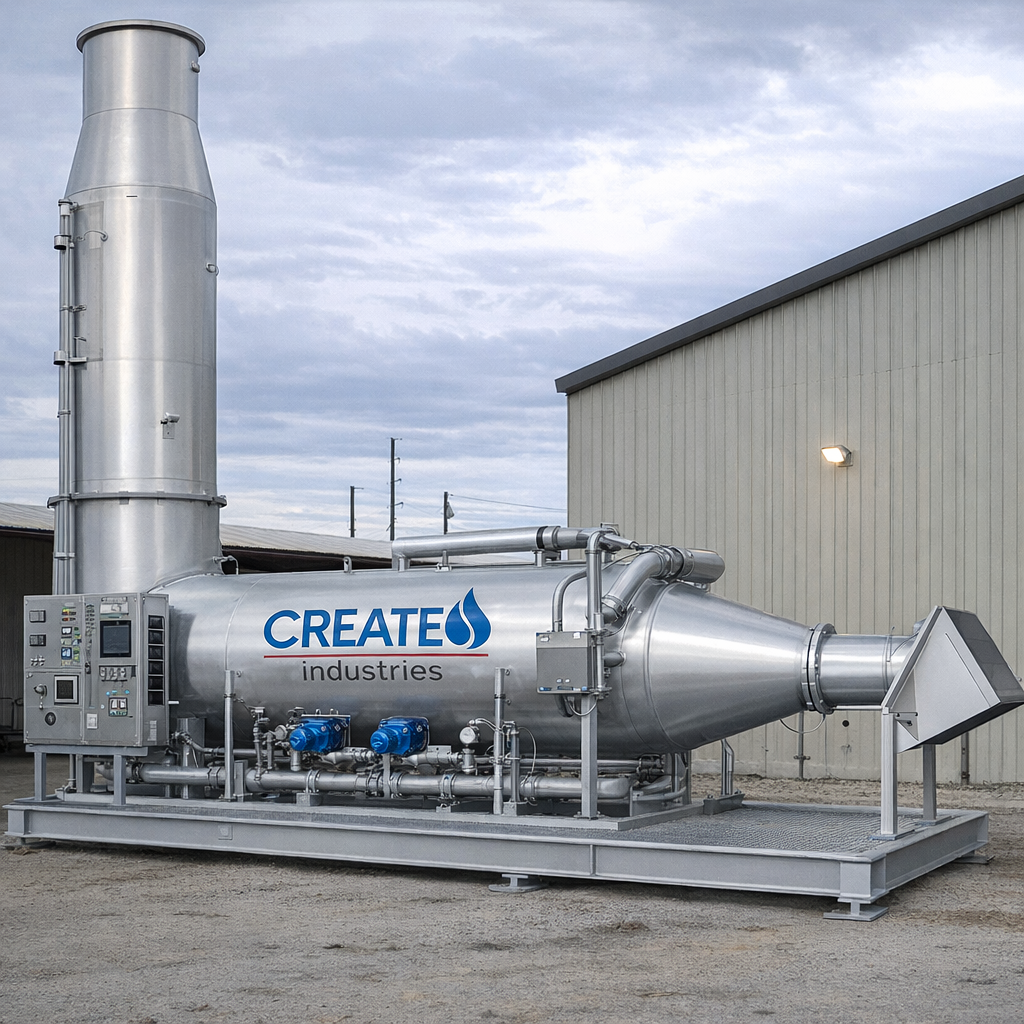 CREATE Industries direct-fired thermal oxidizer installed at an industrial facility